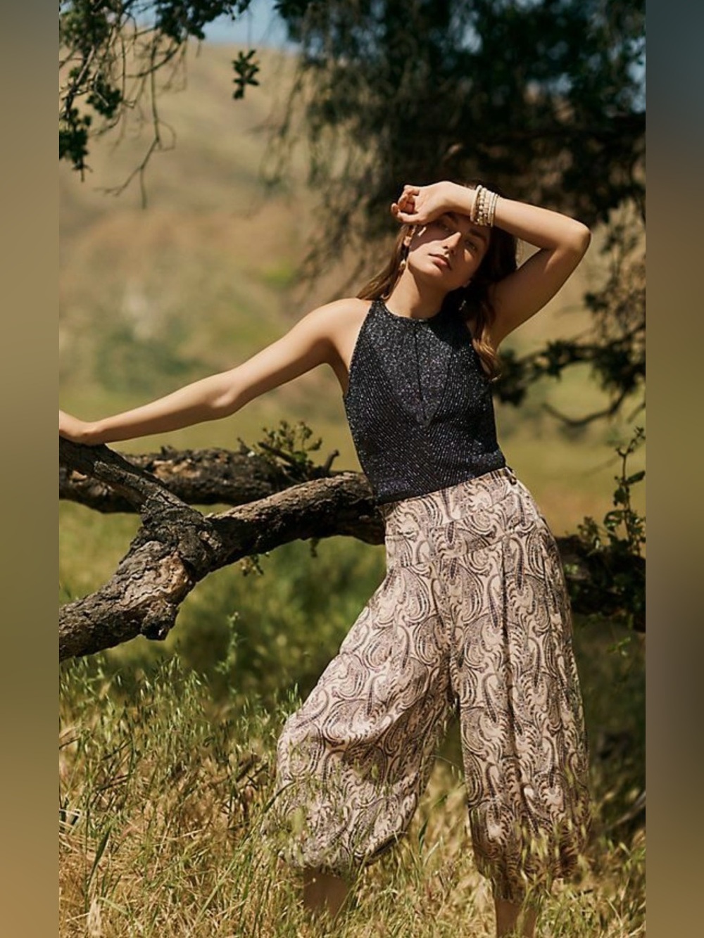 +Anthropologie - Gemma Ribbed Tank in black silver glitter. 1X - Picture 5 of 10
